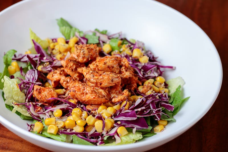 Southwest chicken salad with fresh greens at Cafe Rio
