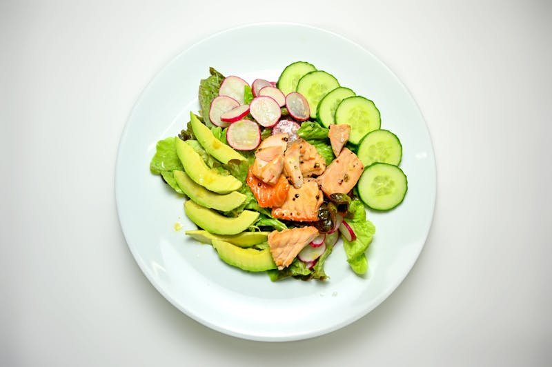 Grilled salmon salad plate at Cafe Rio